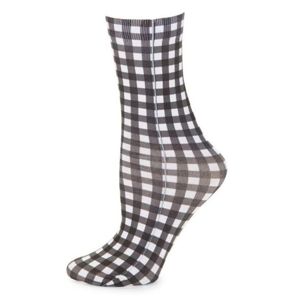 kate spade Accessories - Kate Spade Gingham Black & White Crew Socks
